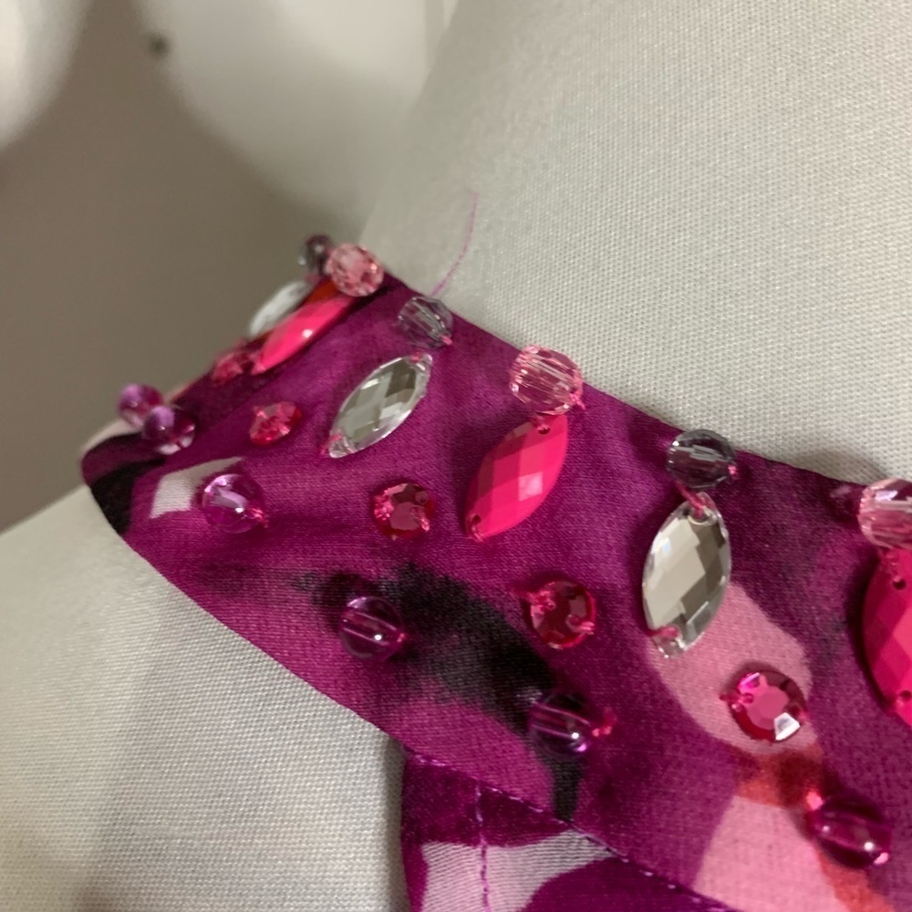 AA FLORAL TUNIC WITH BEADED COLLAR SIZE SMALL - Picture 6 of 8